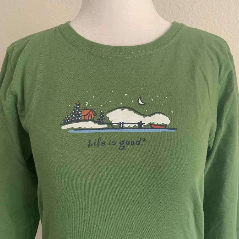 Life is Good Winter Landscape Long Sleeve Tee